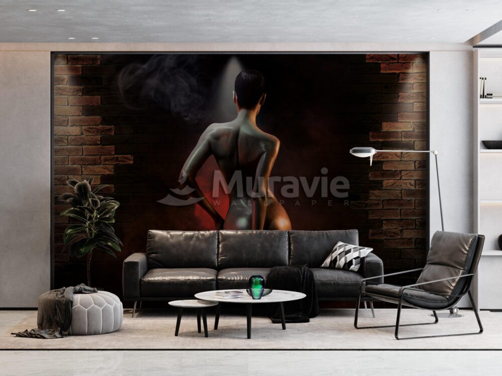 Human Figure Between Walls 3D Wallpaper Mural