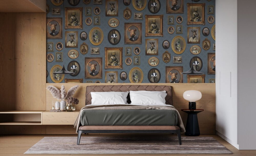 Animals in Frames Art Deco Wallpaper Mural