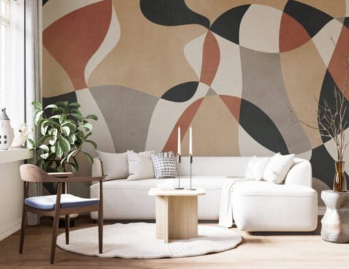 Soft Abstracrt Shapes Wall Wallpaper Mural