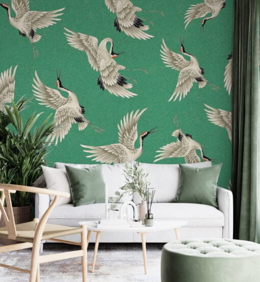 Stork Birds Figured Wall Wallpaper Mural