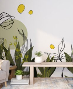 Bushes Flowery Wallpaper Mural