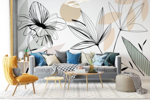 Flowery Abstract Wallpaper Mural