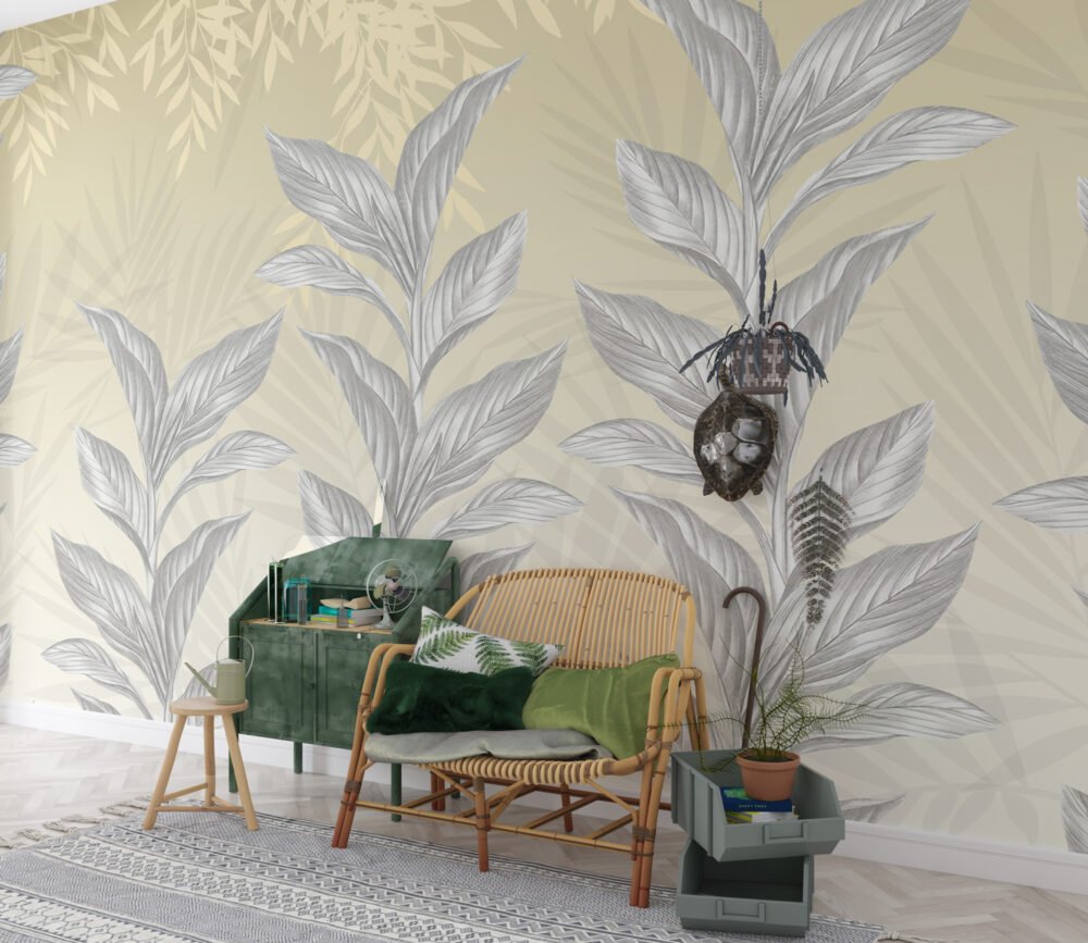 Big Tropical Leaves Wallpaper Mural