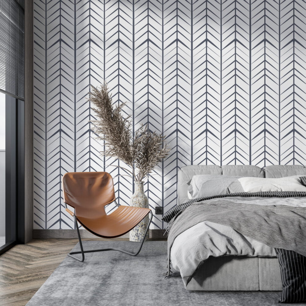 Geometric Herringbone Wallpaper Mural Silk Interiors Wallpaper Australia