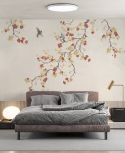 Blossom Tree and Flowers Wallpaper Mural