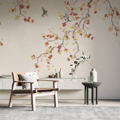 Blossom Tree and Flowers Wallpaper Mural