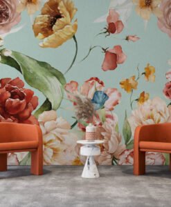Soft Tones Rose Garden 3D Wallpaper Mural