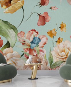 Soft Tones Rose Garden 3D Wallpaper Mural
