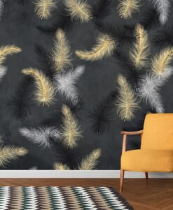 Feather Patterns Wallpaper Mural