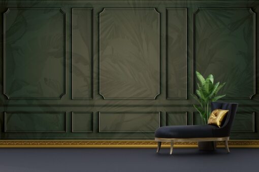 Tropical Leaves And Yellow Tones Wallpaper Mural