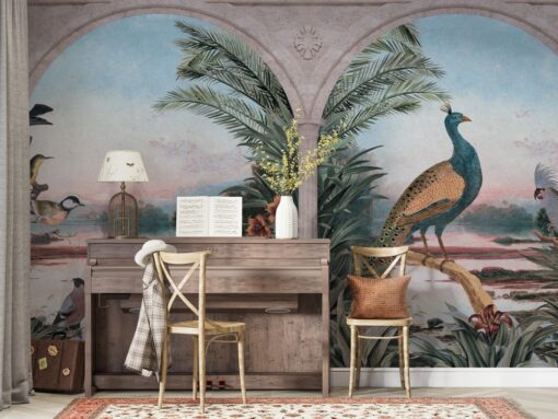 Landscapes And Birds Wallpaper Mural