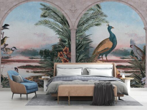 Landscapes And Birds Wallpaper Mural