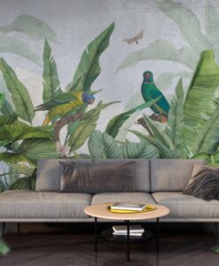 Parrots In Amazon Forest Wallpaper Mural