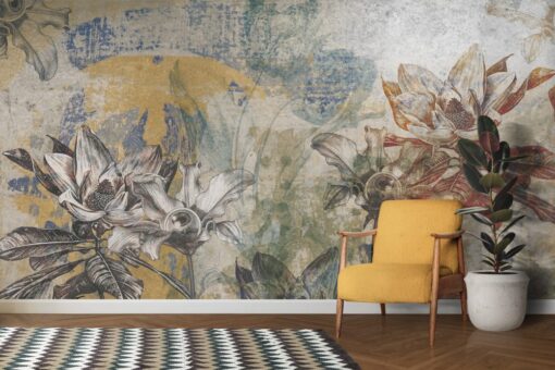 Abstract Boho Flower Wallpaper Mural