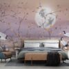 Birds and Moon on the Beach Wallpaper Mural