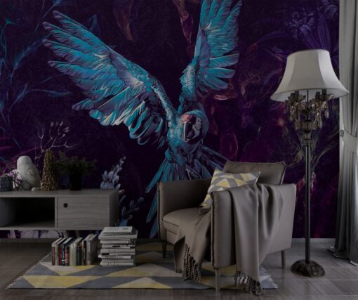 Exotic Bird Floral Wallpaper Mural