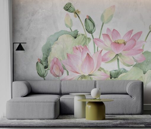 Pink Lotus Pedals Wallpaper Mural