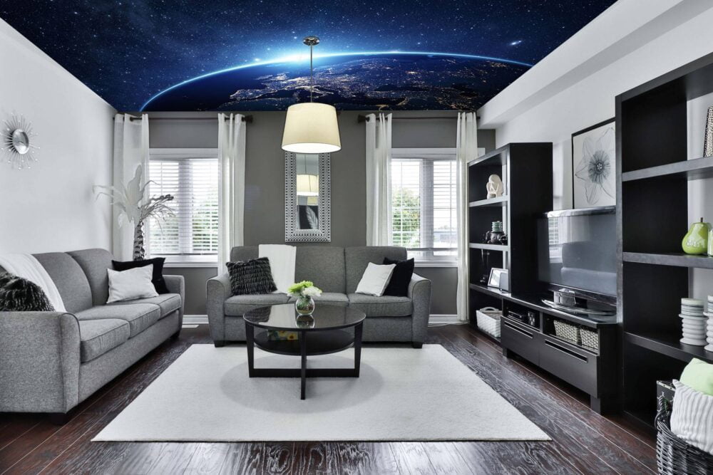 Space Planets Stars Ceiling Wallpaper Mural