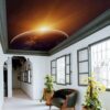 Orange Tones Space With Planets Wallpaper Mural