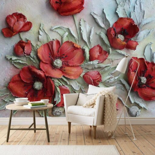 3D Tropical Flower Office Decor Wallpaper Mural