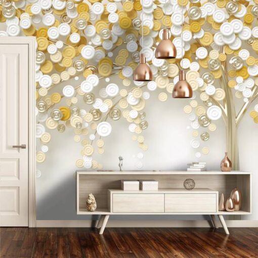 3D Round Branched Tree Wallpaper Mural