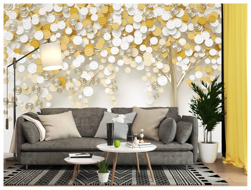 3D Round Branched Tree Wallpaper Mural
