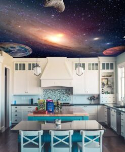 Galaxy Earth Planets Ceiling Wallpaper Mural