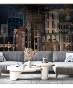 City Buildings Landscape Wallpaper Mural