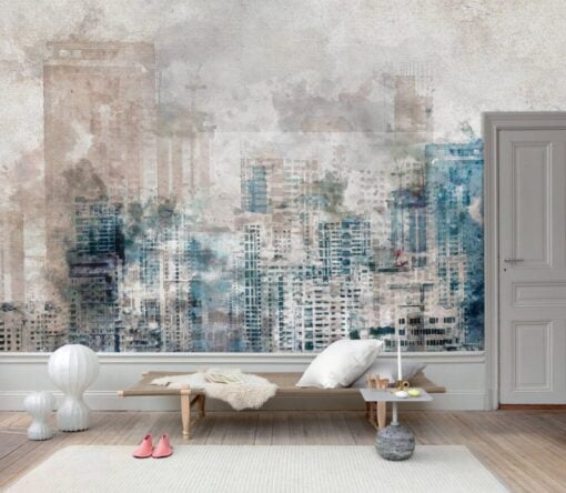 Blue Stylish Gray Tones Wallpaper Mural