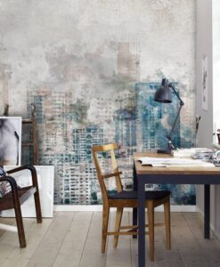 Blue Stylish Gray Tones Wallpaper Mural