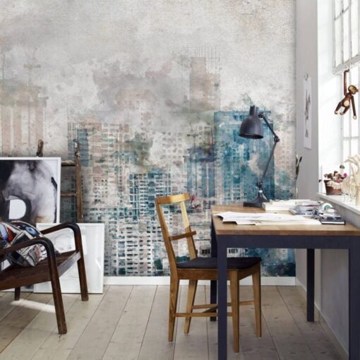 Blue Stylish Gray Tones Wallpaper Mural