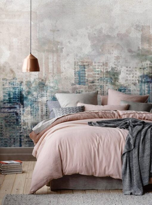 Blue Stylish Gray Tones Wallpaper Mural