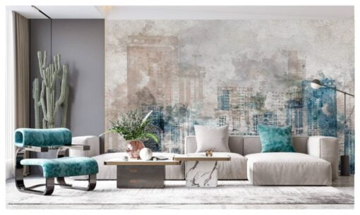 Blue Stylish Gray Tones Wallpaper Mural