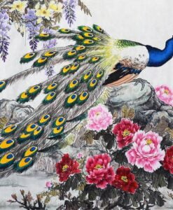 Peacock Birds And Flowers Wallpaper Mural