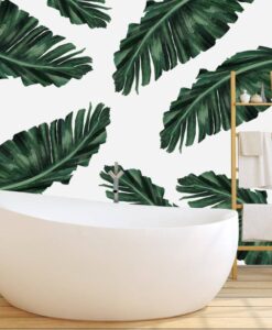 Green Tropical Leaf Wall Wallpaper Mural