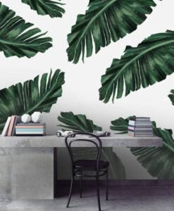 Green Tropical Leaf Wall Wallpaper Mural