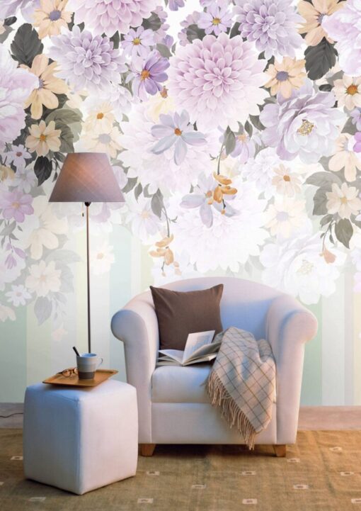 Floral Roses Colorful Room Wallpaper Mural