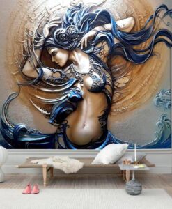3D Stylish Woman Wallpaper Mural