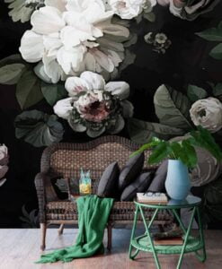 Flowers Roses Trendy Wallpaper Mural