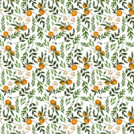 Orange Trees Leaves and Fruits Wallpaper Mural