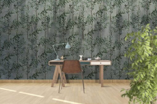 Olive Brances Patterned Wallpaper Mural