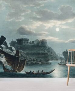 Historical Old Castles Ships Wallpaper Mural