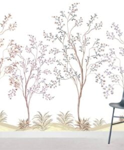 Flowers On Tree Spring Theme Wallpaper Mural