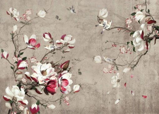 Beautiful Nude Tones Flowers Wallpaper Mural