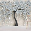 Silver Tree White Flower Wallpaper Mural
