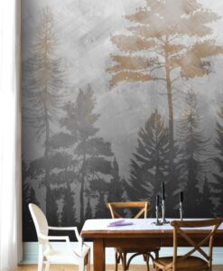 Dark Tones Tropical Forest Wallpaper Mural