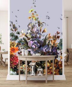 Pastel or Oil Painting Flowers Wallpaper Mural