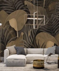 Dry Leaf Types Collaged Leaves Wallpaper Mural