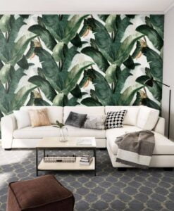 Green Banana Leaves Tropic Wallpaper Mural