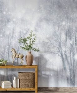 Snow Forest Landscape 3D Wallpaper Mural